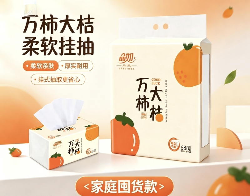 Paper Towels with the Design of a Thousand Persimmons for Good Luck, 80 Packs, Wholesale Napkins, Household Paper Towels, Toilet Paper Paper Towels with the Design of a Thousand Persimmons for Good Luck, 80 Packs, Wholesale Napkins, Household Paper Towels, Toilet Paper