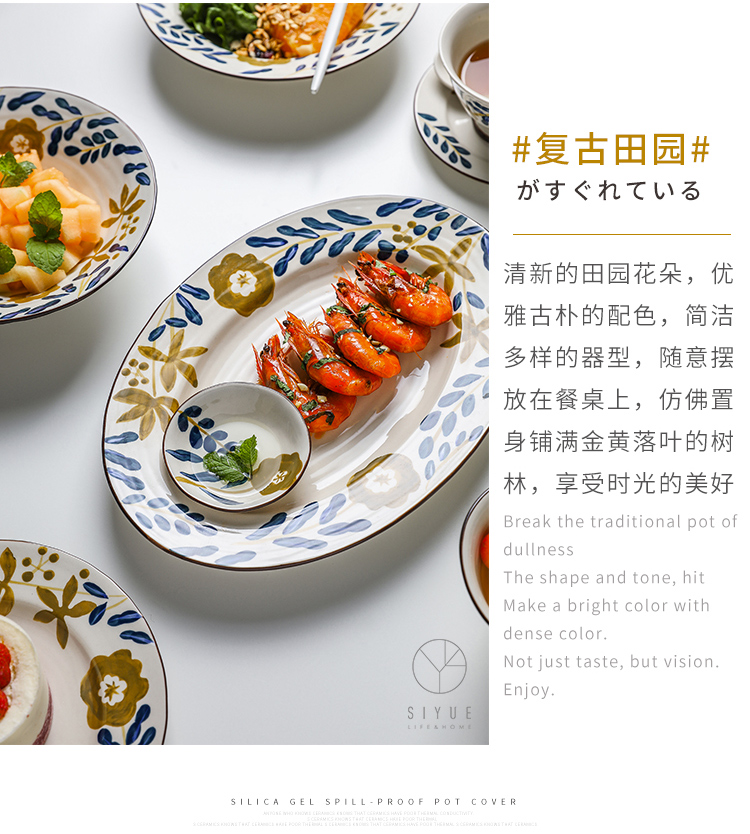 Boss on li spend hand - made ceramic tableware northern rural household cooking dish food dish fish dish rainbow such as bowl millet rice bowl