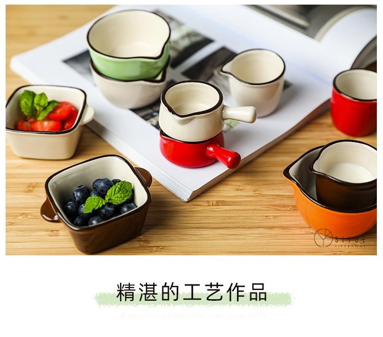 Boss on milk card color small milk cup contracted ceramics with handle milk pot milk jug of milk coffee flavor dishes for breakfast