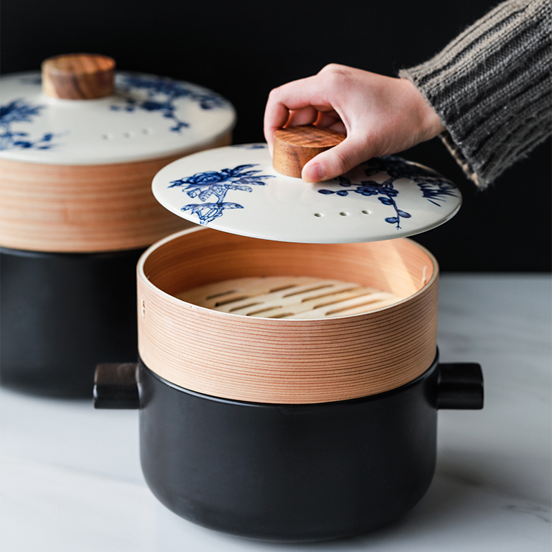 Boss on cascading Japanese ceramic casserole creative household double belt steamer flame to hold to high temperature simmering stew