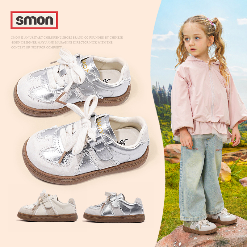 Shumeng 2026 Spring and Autumn New Korean Style Girls' Princess Shoes Children's Training Shoes Toddler Casual Soft Sole Non-Slip Shoes