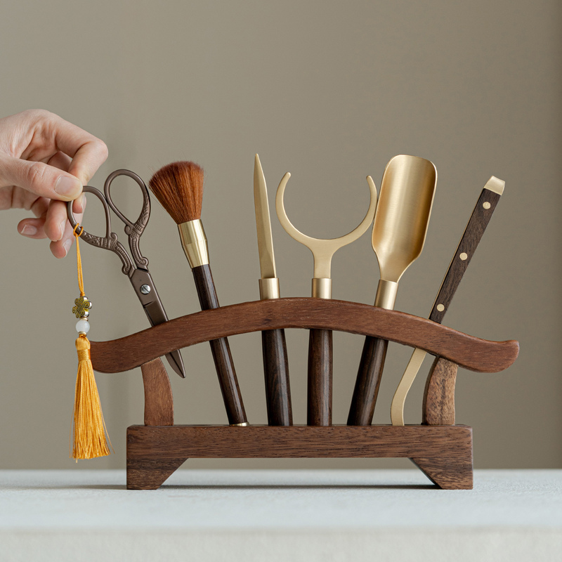 Tea Accessories Six Gentlemen: High-End Tea Knife, Tea Scissors, Tea Towel, Tea Tongs, Tea Ceremony Supplies, Complete Set for Tea Making