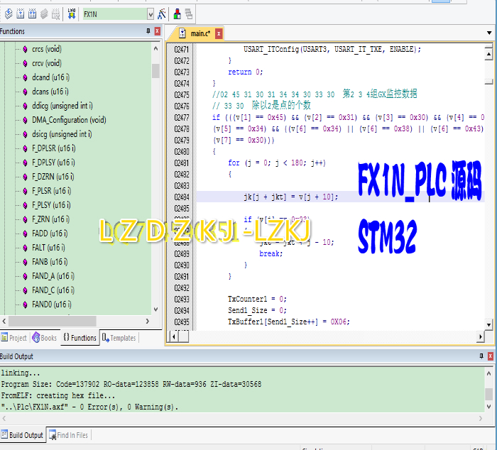 STM32 PLC FX1N C language program KEIL4 5 project source code microcontroller imitation Mitsubishi pulse