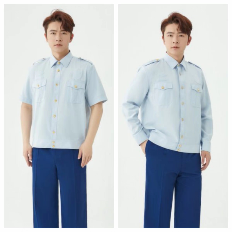 New Style Fire-Fighting Uniform Shirt, Light Blue Short-Sleeved Shirt for Men and Women, Summer Long-Sleeved Inner Jacket, Short Shirt, Flame Blue Long Shirt New Style Fire-Fighting Uniform Shirt, Light Blue Short-Sleeved Shirt for Men and Women, Summer Long-Sleeved Inner Jacket, Short Shirt, Flame Blue Long Shirt