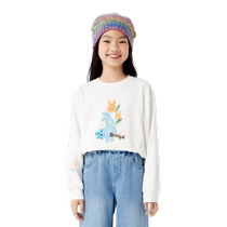 (Same style in the mall) Balabala childrens clothing girls long-sleeved T-shirt 2024 autumn new sweatshirt with loose printing