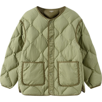 Balabala childrens clothing boys down jackets autumn and winter girls middle and large childrens V-neck fashionable warm and versatile jackets