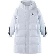 Balabala childrens down jacket winter long warm hooded jacket for boys and girls medium and large childrens alphabet stamp trend