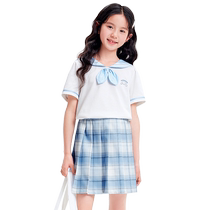 (Sanrio IP) Balabala Girls Summer Suit 2024 New Thin Medium and Large Childrens Sports Two-piece Set