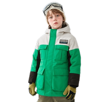 Balabala boys down jacket two-piece set winter childrens jacket trendy and cool medium and large childrens warm hooded medium and long style
