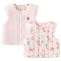 (Same style in the mall) Balabala Baby Vest 2023 Baby Girl Vest Winter Clothes Reversible and Sweet