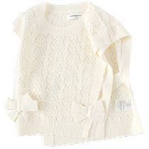 (Same style in the mall) Balabala baby vest autumn outer wear 2024 new girls knitted vest sweet