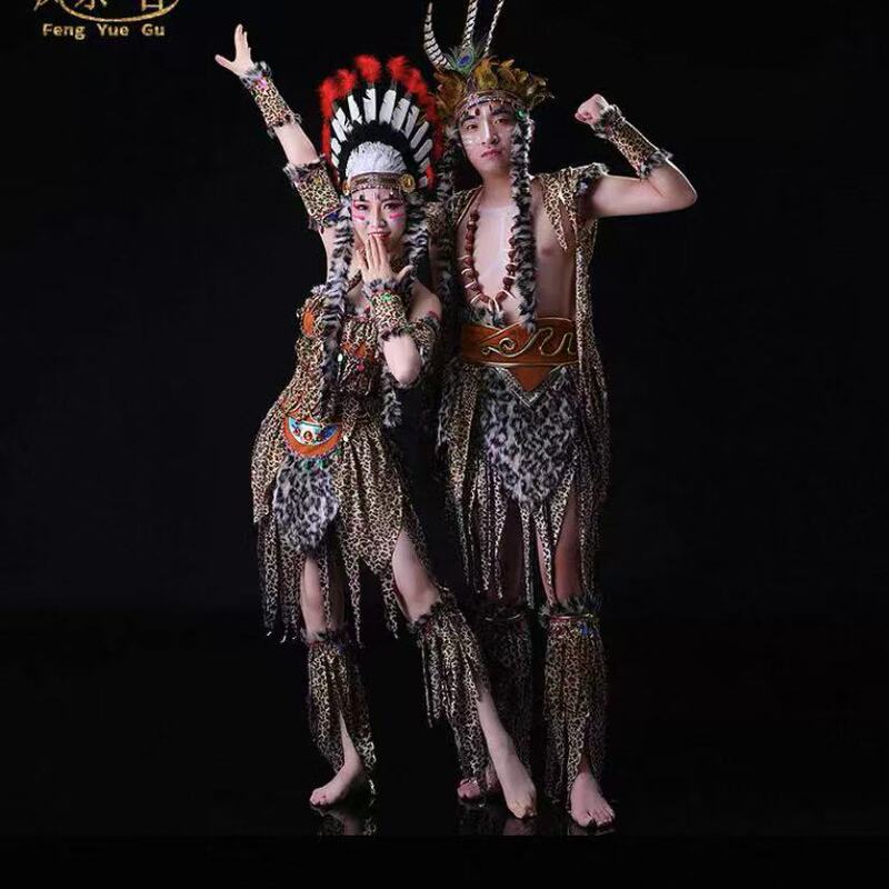 Halloween Costumes Female Savage Clothes Indian Costumes Primitive Tribal Performance Costumes African Drum Costumes Halloween Costumes Female Savage Clothes Indian Costumes Primitive Tribal Performance Costumes African Drum Costumes