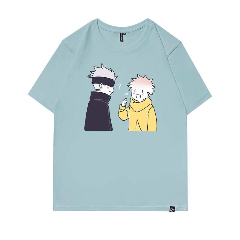 For Two - Grey BlueSpell jointly T-shirt Short sleeve Article 5 Realization Animation surrounding solar system quadratic element Cartoon Compassionate Half sleeve men and women clothes