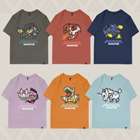 Monster Game окружающая охотники Rise Rise World T -Fork Short -Sleeved