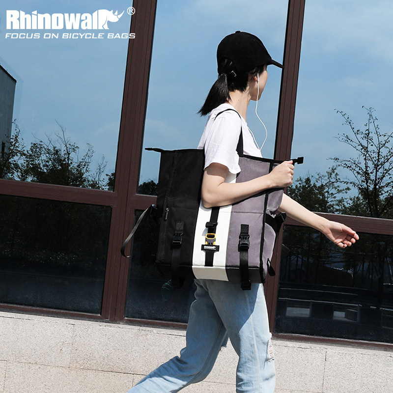 Rhinoceros Skew Satchel Men's Function Tide Cards Single Shoulder Differential Bag Riding Satchel Commuter Bag for male and female student tooling