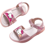 Сандалии, мультяшные летние модные туфли для принцессы на липучке, из натуральной кожи, мягкая подошва, подходит для подростков, 2020