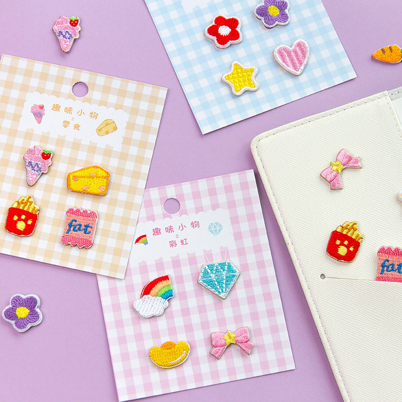 Rainbow vegetable snack snack embroidery small stuff posted LONGCHAMP package iPad package paste phone self-paste