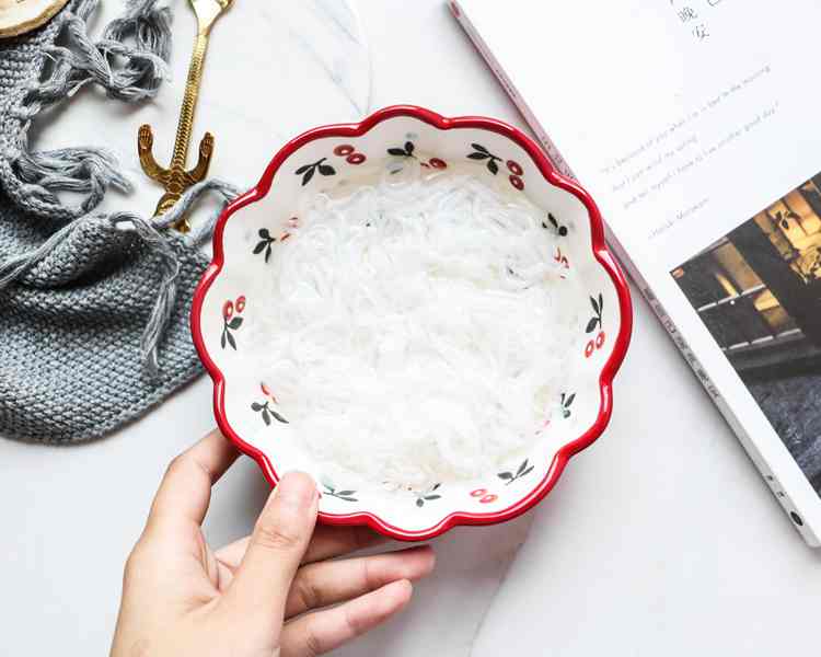 Jingdezhen retro hand - made ceramic cherry small bowl of salad bowl sauce bowl home baby to assist the food bowl of fruit bowl