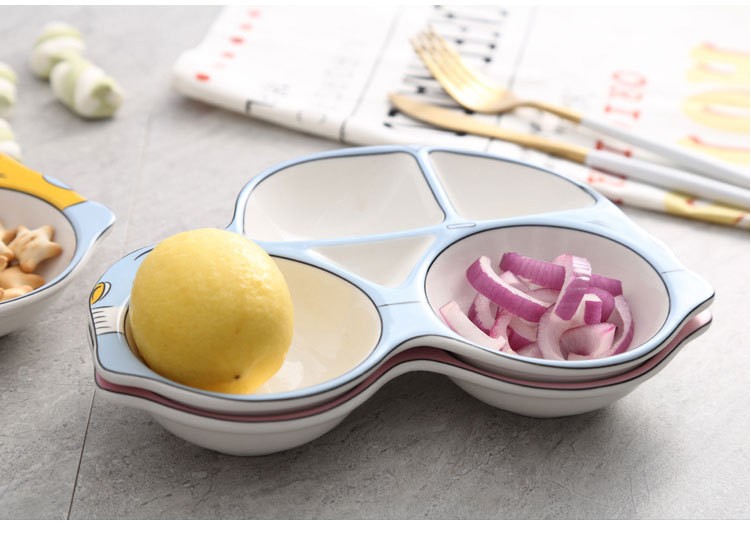 Ins the new ceramic baby car plate modelling side dish bowl children cutlery tray was lovely breakfast tray