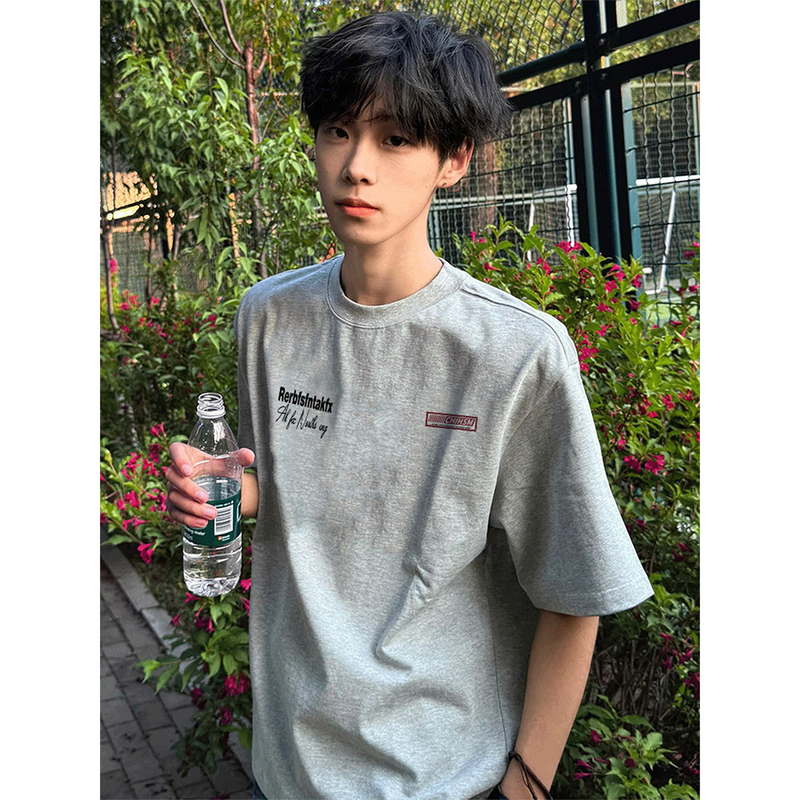 Wassup Retro American-Style Pure Cotton Short-Sleeve Men's Loose Trendy Brand Printed High Street Design Casual T-Shirt Top Trendy