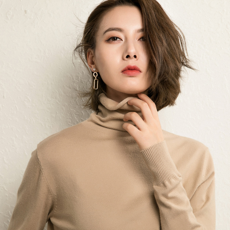 【秋冬必备】女士高领纯色打底衫_网红优惠券