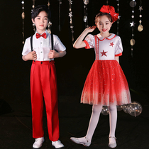 Childrens chorus performance Girls puffon dress big choir costume primary and secondary school students poetry recitation performance clothes