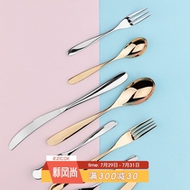 ezicok high-grade 304 stainless steel steak knife Household Western food knife and fork tableware gift box fork spoon set fork
