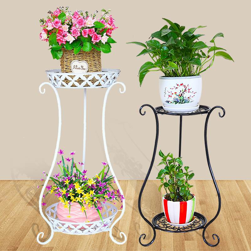 Iron Art Multilayer Balcony Flower Shelf Brief Indoor Living Room Flower Shelf Special Price Floor Style Gold Gado Meat Flower Pot Shelf