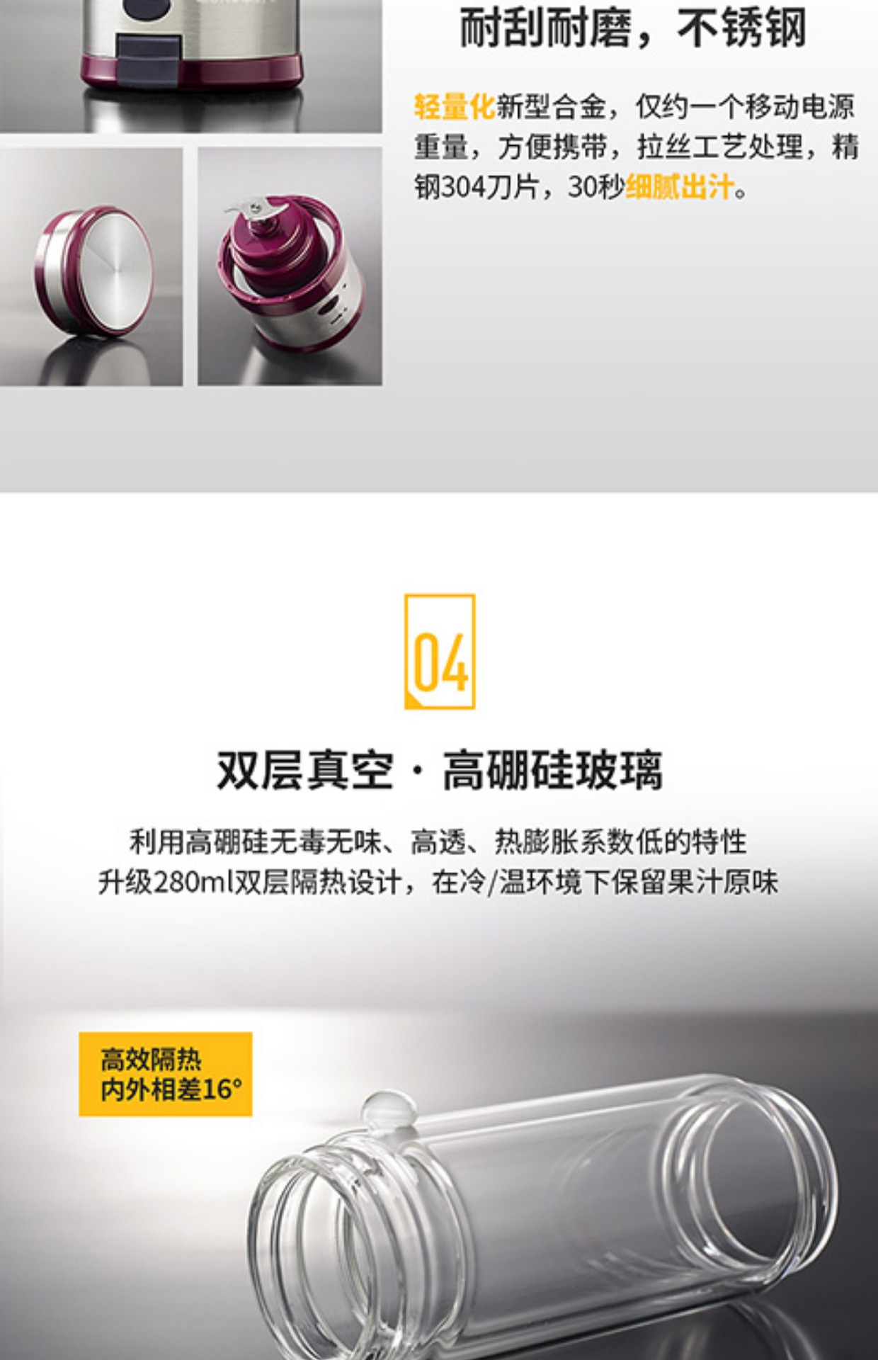 máy sinh tố mini Máy xay sinh tố xách tay Zhongke Electric Mini Glass có thể sạc lại nhỏ Fried Fruit Juice Cup Ký túc xá sinh viên máy xay sinh tố omniblend