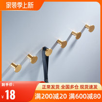 Nordic minimalist brass Xuanquan hooks wall decoration hanging bedroom metal clothing cap hook full bronze clothes hanger gold