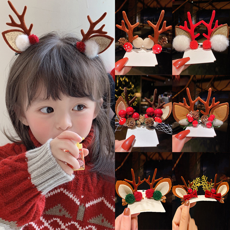 Christmas Headdress Kidsren's Antler Hairpin 2026 New Christmas Hairpin Girls Holiday Decorations Elk Hair Accessories