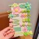 Зеленый комплект, в цветочек, 14 шт