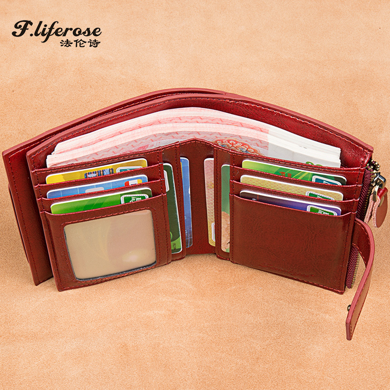 Wallet for Women 2026 New Short Style Popular Leather Wallet Driver's License Card Holder Two-In-One Genuine Leather Women's Folding Wallet