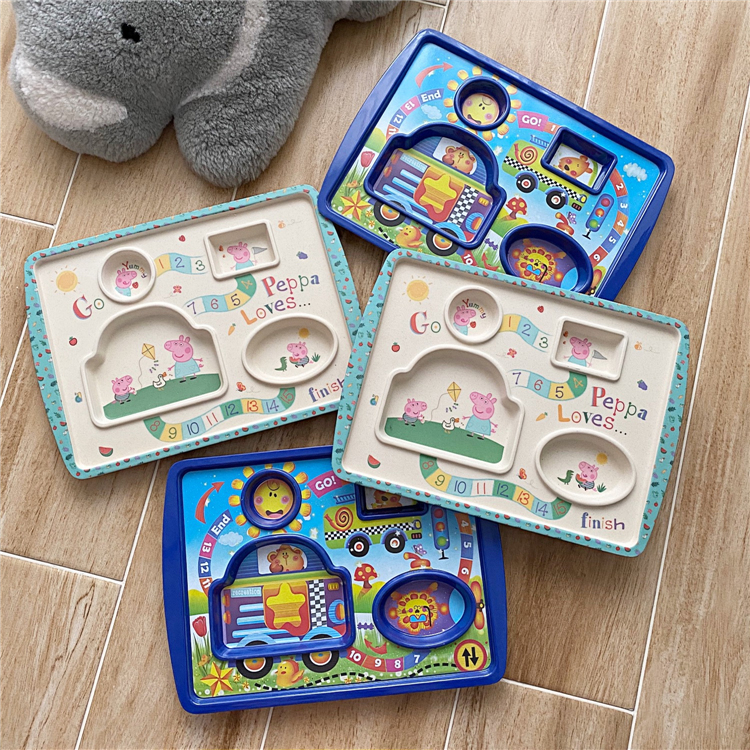 Cocoa Love ~ Cartoon Pattern Children Sub-Dinner Plate Cutlery Dining Tray