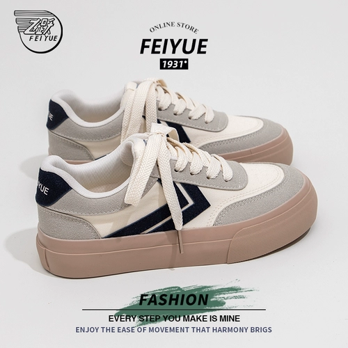Женские парусиновые туфли Feiyue, новинка 2023 года, осенняя универсальная обувь на толстой подошве в стиле ретро, нишевая спортивная и повседневная обувь
