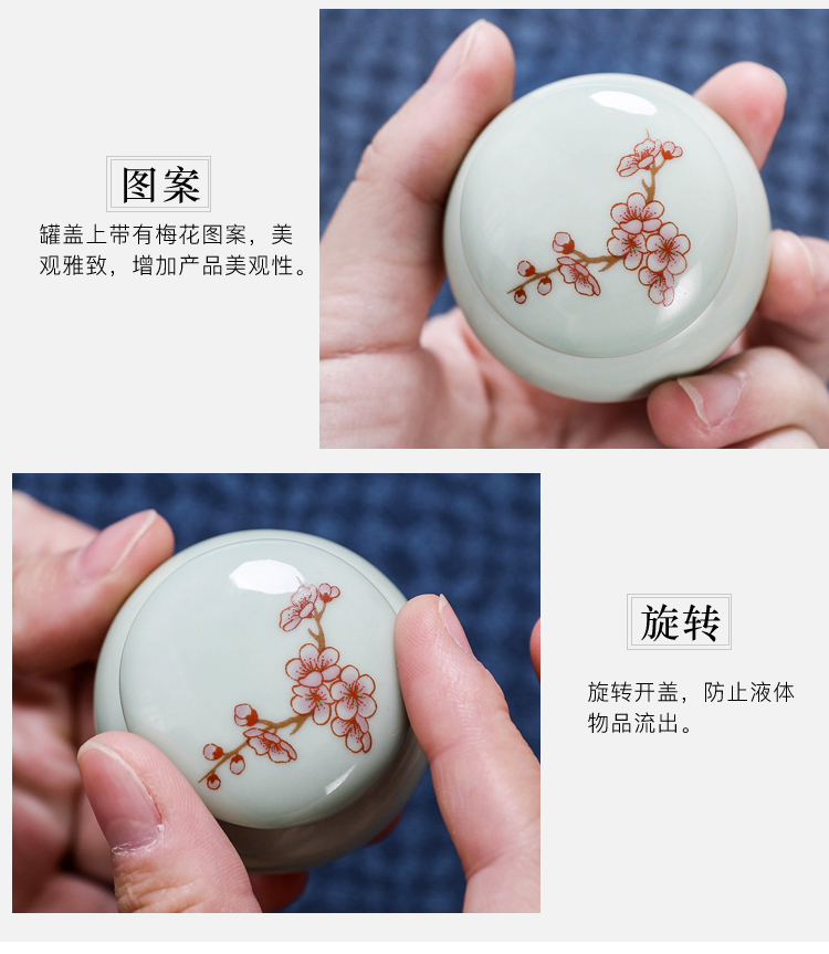 The New small porcelain ceramic pot can rotate with silica gel cream cream packing pot sweet cartridges rouge lipstick as cans