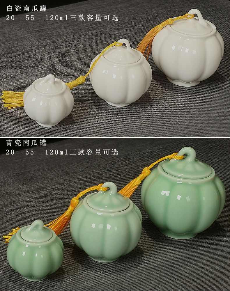 Small caddy fixings ceramic powder pot mini travel store ceramic bottle packing seal pot Small jar jar