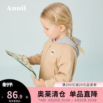 Annai Childrens children Long sleeves Knitted Jacket Spring Autumn Season 2020 New Pint Baby Foreign Air Jacket Bat Cuff