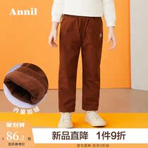 Anel childrens wear girls casual pants winter womens children Korean version of thick retro corduroy trousers