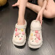 Cartoon Cute Piglet Baotou Half Slippers Women's Spring and Summer Outerwear 4cm Thick-soled One-piece Beach Crocs Women's Model