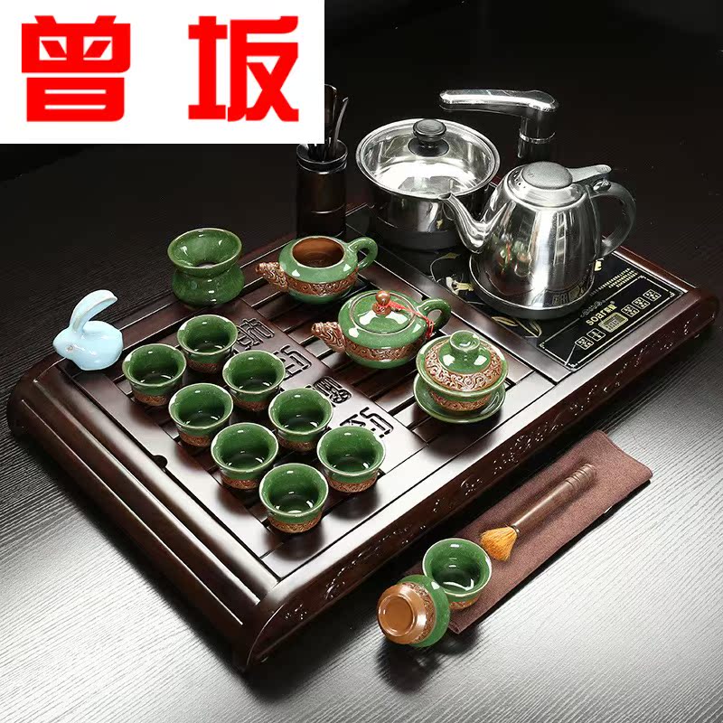 Had his zanretsuken spot ebony tea tray full solid wood small kung fu tea set four oneness blessing to 7242