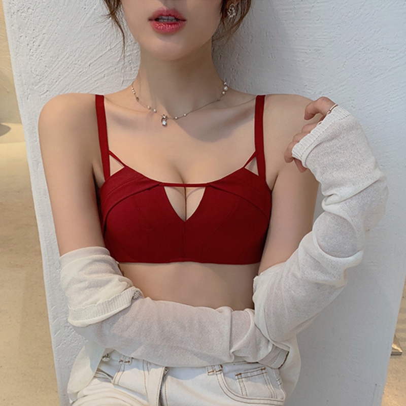 This Life Year Without Marks Underwear Women Small Breasts Coalless Steel Ring Wedding Red Bra Thin sexy bra suit