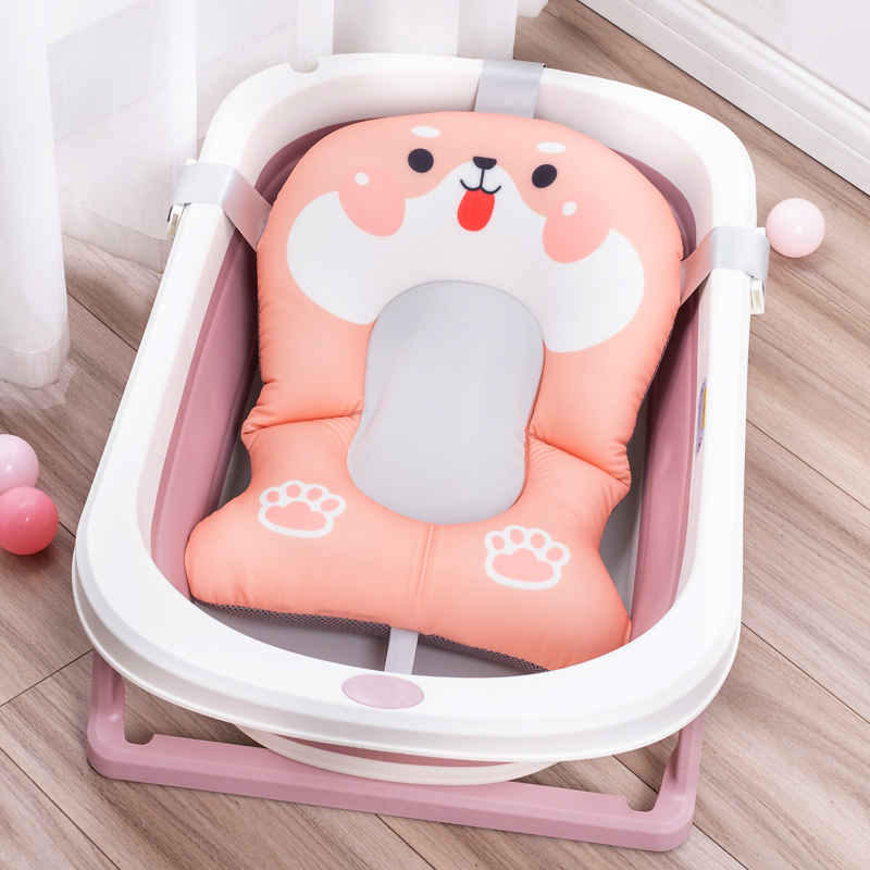 Baby bath artifact non-slip can sit and lie down net pocket newborn baby bath bed tub universal lying care suspension bath mat