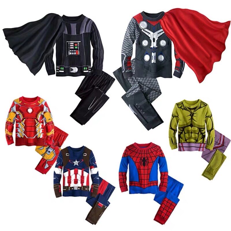 Halloween Christmas Day child clothing Spiderman USA Captain Transformers Suit Boy Avengers Steelman
