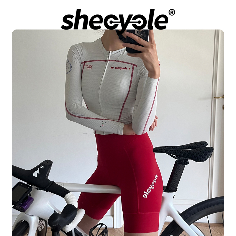 Shecycle Spring and Summer Women's Sun Protection Cycling Clothing Long-Sleeved Top Road Cycling Pants with Butt Pad Shecycle Spring and Summer Women's Sun Protection Cycling Clothing Long-Sleeved Top Road Cycling Pants with Butt Pad