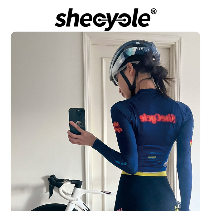 Shecycle Sun Protection Women's Cycling Jersey Retro Neon 2026 Summer and Autumn Casual Long-Sleeved Top Cycling Sports