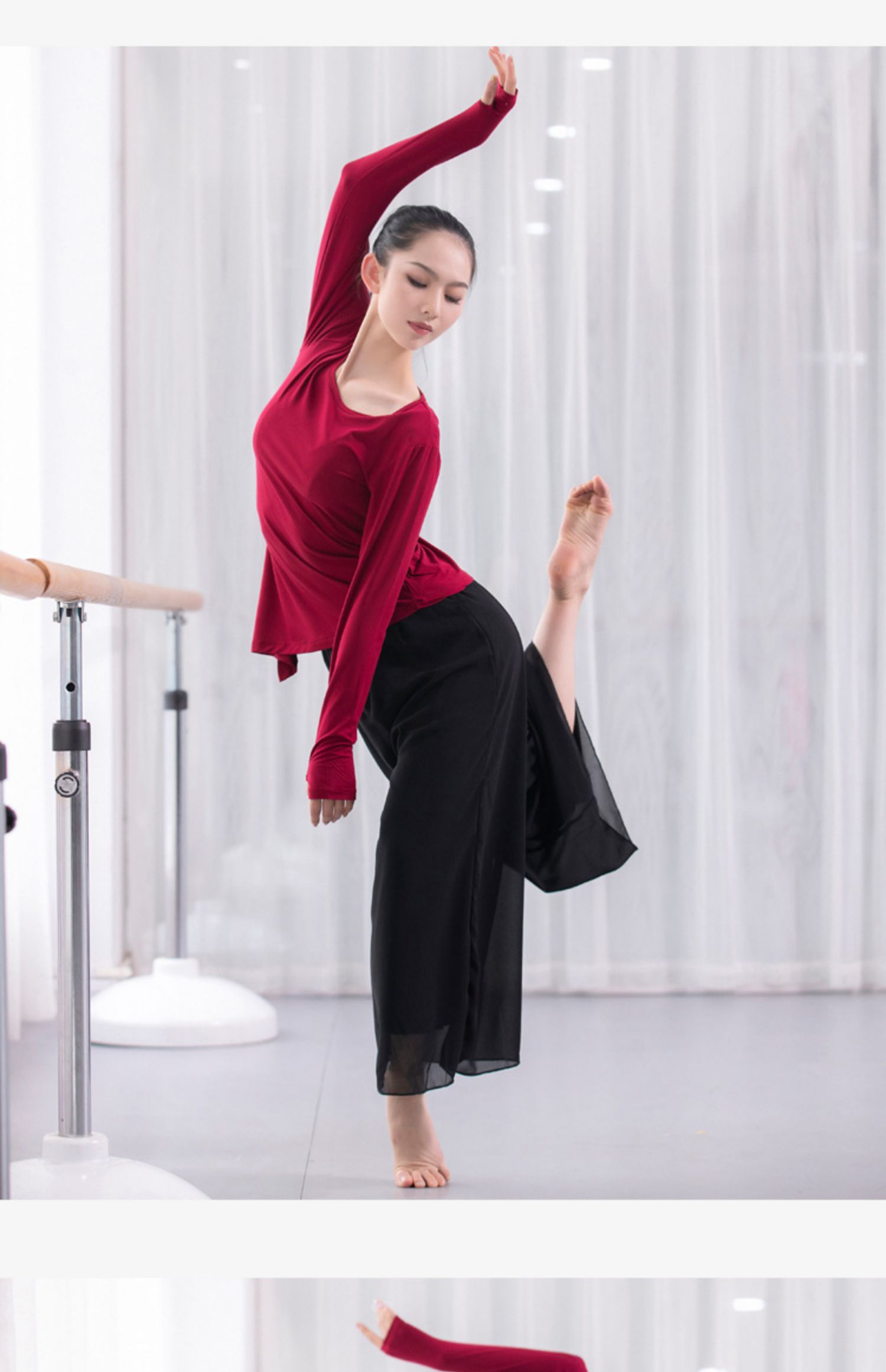 Khiêu vũ cổ điển thực hành khiêu vũ quần voan thanh lịch rộng chân quần rộng hình dạng quần yoga hiện đại nhảy khiêu vũ trang phục - Khiêu vũ / Thể dục nhịp điệu / Thể dục dụng cụ giày khiêu vũ nam nhập khẩu