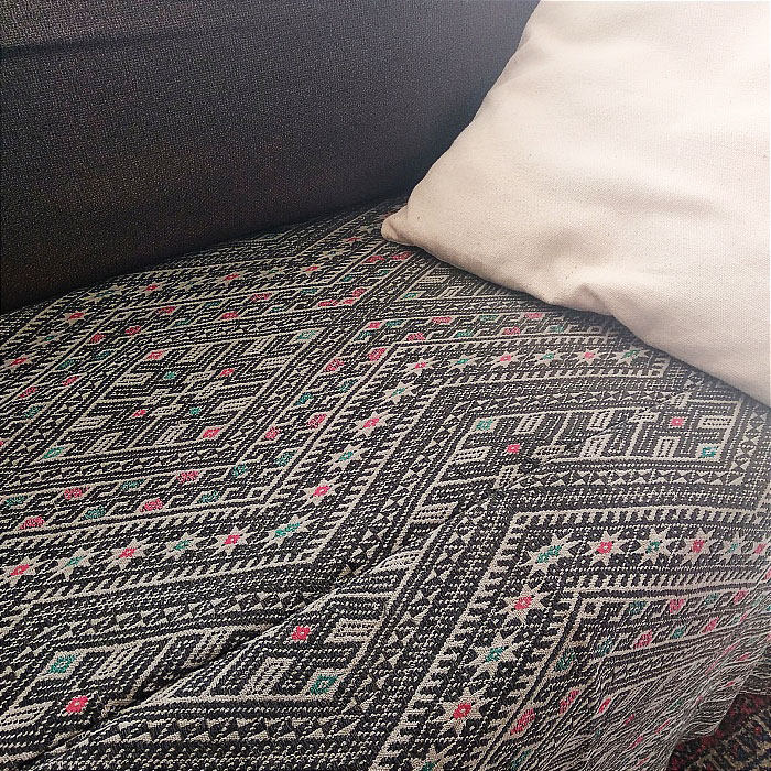 Handmade old embroidery Miao embroidered handmade geometric textured pure cotton woven brocade waist sofa towel table cloth DIY cloth art collection