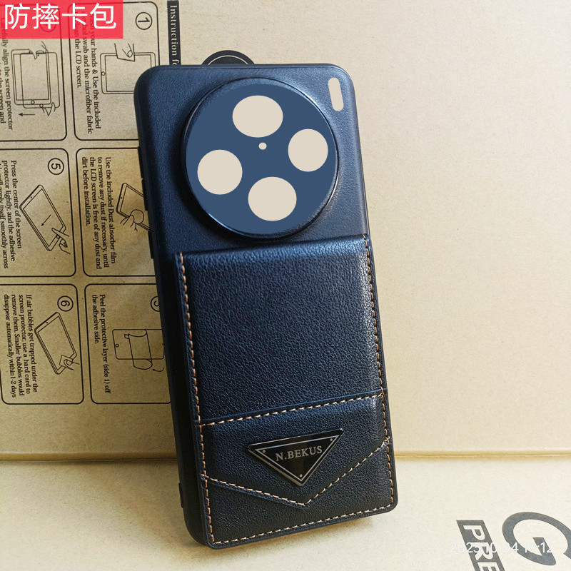 Card Holder Phone Case Protective Cover Flip-Up Leather Case with Card Slot for Men, Full Coverage Lens Protection, Suitable for Vivo X200 Card Holder, X100 Pro Card Pocket, X100Spro, X100S, X100Ultra, Anti-Drop