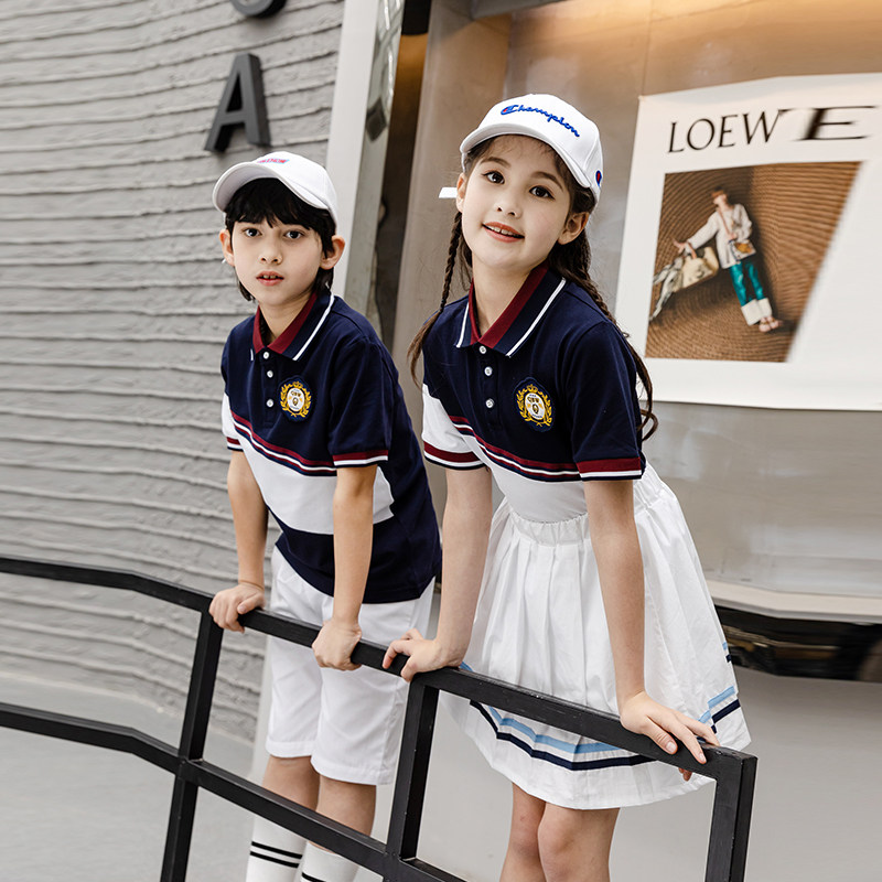 Primary school uniforms suit Summer new kindergarten Garden uniforms for boys and girls Children's graduation class Children 61 Performance clothes